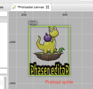 Preloader scene with the preload sprite.