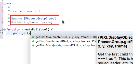 Method args and return type annotation.