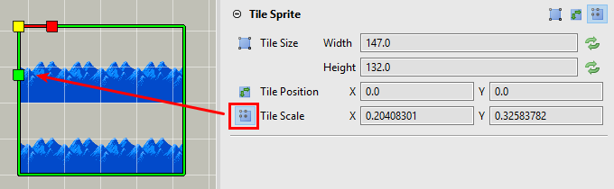 Tile Sprite scale properties.