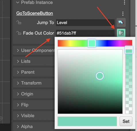 The color property editor.