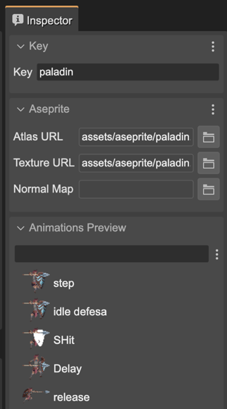 Aseprite files in the pack file