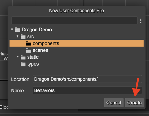 New User Components file.