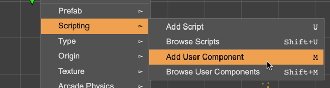 Add User Component command.