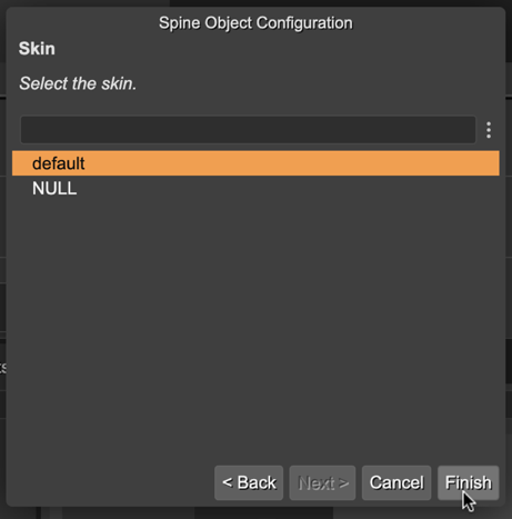 Select the skin.