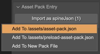 Import the file into an asset pack.